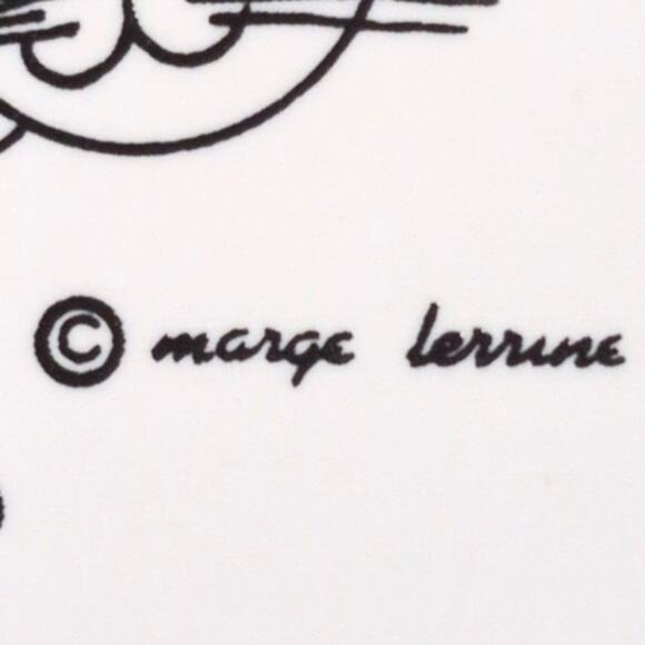 VTG Marge Levine Collectible Art Tile Cat Bird Fish Mouse Friend Ship Signed 4X4 - Picture 2 of 5